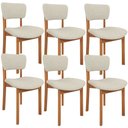 Ver imagem 2 de Kit 6 Cadeiras para Sala de Jantar Cozinha Living Estofada Dara L02 Linho Champagne - Lyam Decor