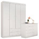Ver imagem 1 de Cômoda e Guarda-roupa Infantil Branco Brilho