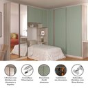 Ver imagem 4 de Quarto Completo de Canto Solteiro com 6 Módulos e Espelho Prime Plus Luciane Móveis