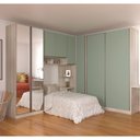 Ver imagem 1 de Quarto Completo de Canto Solteiro com 6 Módulos e Espelho Prime Plus Luciane Móveis