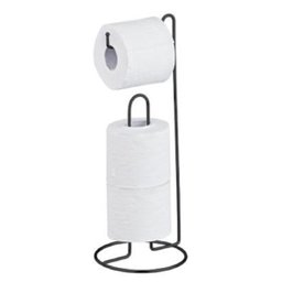 Suporte Papel Higiênico de chão Porta Rolo Extra Aço Preto - 1