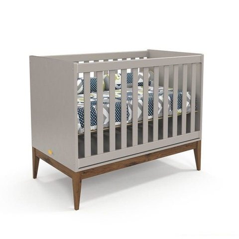 Berço Americano Nature Cinza Eco Wood - Matic