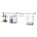 Ver imagem 1 de Kit Organizador Duplo 1 Escorredor Suporte Rolos Prateleiras