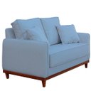 Ver imagem 7 de Kit Sofa Sena 2 e 3 Lugares Base de Madeira para Sala Hotel Linho Creme