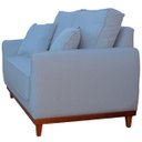 Ver imagem 6 de Kit Sofa Sena 2 e 3 Lugares Base de Madeira para Sala Hotel Linho Creme