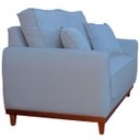 Ver imagem 5 de Kit Sofa Sena 2 e 3 Lugares Base de Madeira para Sala Hotel Linho Creme