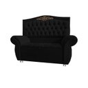 Ver imagem 1 de KIT Cabeceira + Recamier Baú Dunas Dubái preto veludo Linha Alta 1,95 casal Dalaqua-Decor