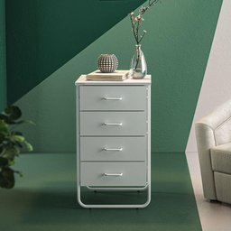 Gaveteiro Industrial Foster com 4 Gavetas - Branco - 1