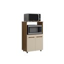 Ver imagem 2 de Amário Multiuso Tais 60cm 2 Portas 1 Nicho para Microondas - Savana/off White Móblis