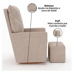 Poltrona Amamentação Confortável Balanço Puff Boucle Bia Fit - 3