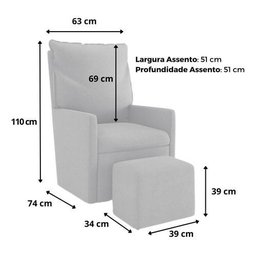 Poltrona Amamentação Confortável Balanço Puff Boucle Bia Fit - 7