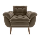 Ver imagem 2 de Poltrona Decorativa Xangai 1 Lugar Veludo Marrom Claro - Matrix