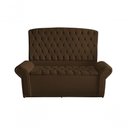 Ver imagem 1 de Kit Dubaí Cabeceira de Cama Box Casal e Recamier Baú 140 Cm Suede Marrom do Lar Móveis