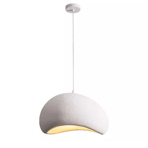 Pendente Cogumelo Gypsum Branco 60x48cm Soquete E27