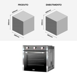 Forno Elétrico de Embutir Eos 65 Litros Preto com Inox Efe65epi 220v - 3