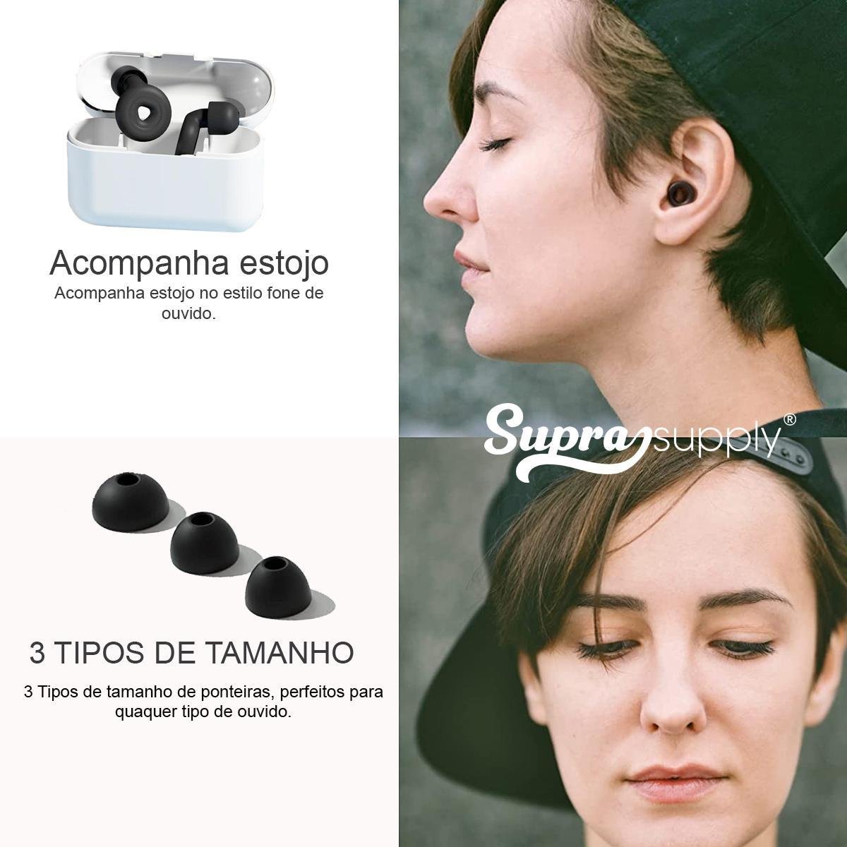 Abafador de Som Auricular Tampão de Ouvido Abafador Dormir - 4