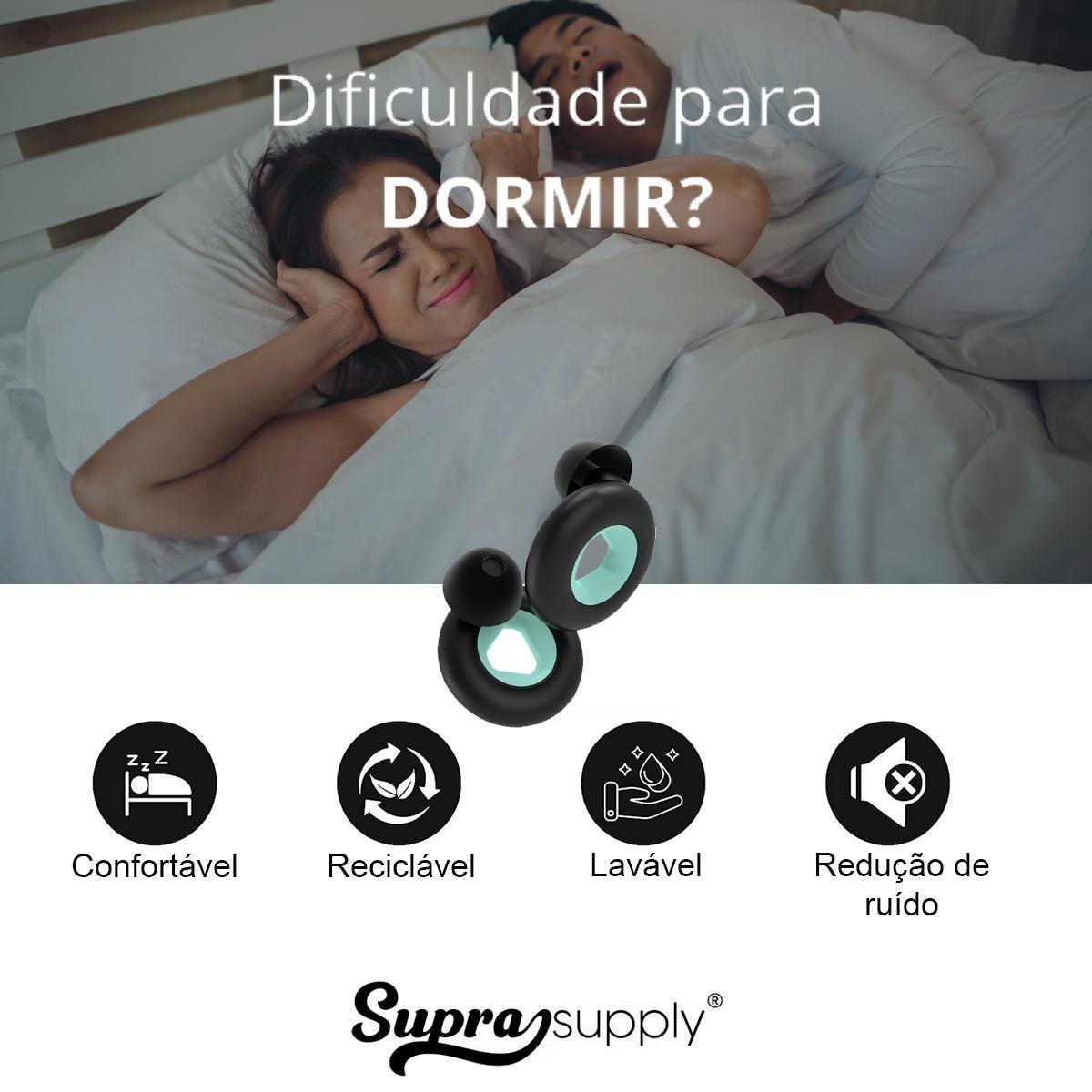 Abafador de Som Auricular Tampão de Ouvido Abafador Dormir - 3