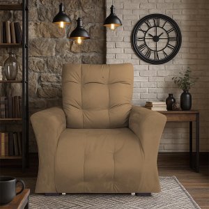 Poltrona Retrátil e Reclinável pra Extensão de Cílios Modelo Mariane Capuccino