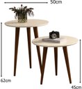 Ver imagem 2 de Jogo 2 Mesas Lateral e Apoio Redonda Leve Sala Retrô Pés Palito Cor Off White - Comprar Móveis em Ca