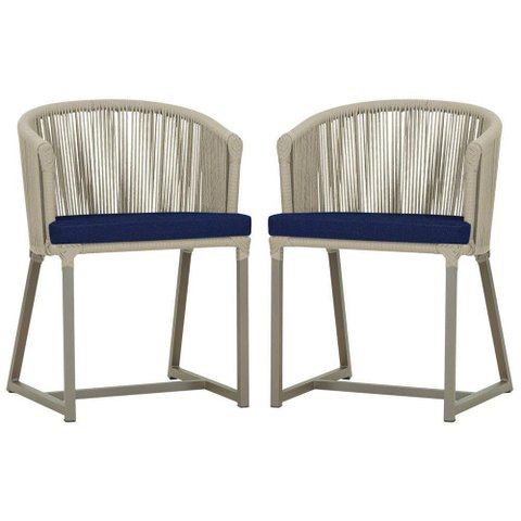 2 Cadeiras de Jantar Noronha Fendi Corda Nautica E10 Trama Rami