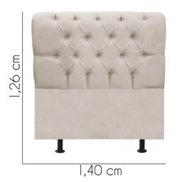 Cabeceira Estofada Cama Box Casal 140cm París Suede Bege- Mabe Magazine - 3