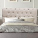 Ver imagem 1 de Cabeceira Estofada Cama Box Casal 140cm París Suede Bege- Mabe Magazine