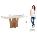 Ver imagem 2 de Mesa de Jantar Vértice 180 Cm Ambiente Canto Arredondado com Vidro Nature Off White – Henn