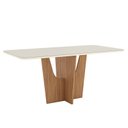 Ver imagem 3 de Mesa de Jantar Vértice 180 Cm Ambiente Canto Arredondado com Vidro Nature Off White – Henn