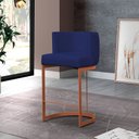 Ver imagem 2 de Banqueta Decorativa Emily Base Metal Bronze:azul