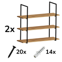 Ver imagem 4 de Kit 2 Prateleira Tripla Estante 30x100cm Tipo Industrial