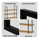 Ver imagem 7 de Kit 2 Prateleira Tripla Estante 30x100cm Tipo Industrial