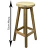 Banqueta Alta Madeira sem Encosto Cozinha Balcão Bancada Bar Crú - 2