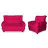 Kit Poltrona do Papai Decorativa com Sofá Namoradeira Dalila para Sala de Estar Corano Pink - BC DEC - 1