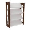 Ver imagem 6 de Sapateira Vertical Organizador de Sapatos com 4 Prateleiras: Branco com Nogal
