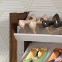 Ver imagem 3 de Sapateira Vertical Organizador de Sapatos com 4 Prateleiras: Branco com Nogal