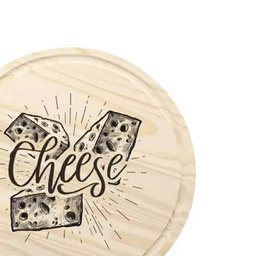 Tábua de Corte Redonda Stolf em Madeira Pinus Decorativa Chesse 24cm - 3