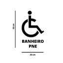 Ver imagem 2 de Adesivo de Porta Banheiro PNE Pessoas com Necessidades Especiais Sem Fundo Fácil Aplicação Kanto Sto