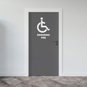 Ver imagem 1 de Adesivo de Porta Banheiro PNE Pessoas com Necessidades Especiais Sem Fundo Fácil Aplicação Kanto Sto