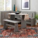 Ver imagem 4 de Conjunto Canto Alemão Baú em Madeira Maciça Cinza Marin Brasil