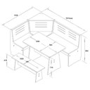 Ver imagem 6 de Conjunto Canto Alemão Baú em Madeira Maciça Cinza Marin Brasil
