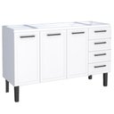 Ver imagem 1 de Gabinete de Cozinha Juno Branco em Aço com 4 Gavetas para Pias de 1,50 Metros - P89591 - Cozimax Gab