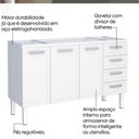 Ver imagem 3 de Gabinete de Cozinha Juno Branco em Aço com 4 Gavetas para Pias de 1,50 Metros - P89591 - Cozimax Gab