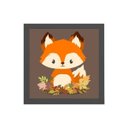 Ver imagem 1 de Quadro Quadrado Raposinha Infantil 20x20cm:Madeira preta