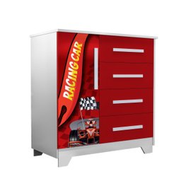 Cômoda Infantil Meninos Mdf de Alta Qualidade e Design Carro:vermelho - 4