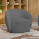 Ver imagem 2 de Kit 2 Poltronas Decorativas Sala de Estar Íbis Encosto Fixo Bouclê Grafite G33 - Gran Belo