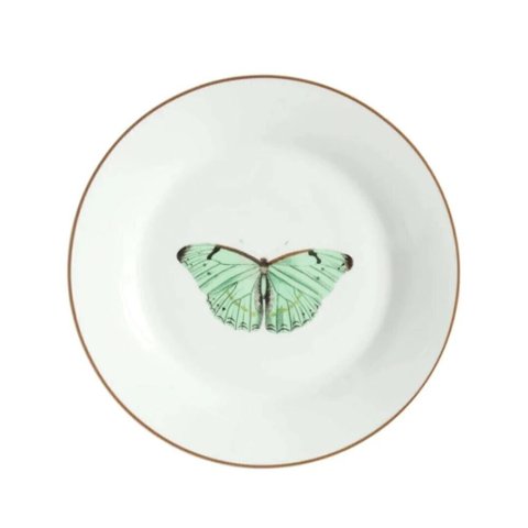 Prato para Sobremesa Borboleta Porcelana Cerâmica 19cm