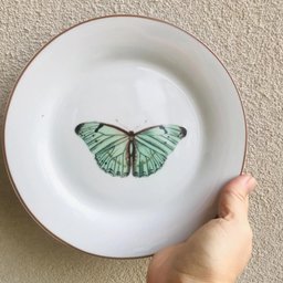 Prato para Sobremesa Borboleta Porcelana Cerâmica 19cm - 2
