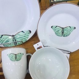 Prato para Sobremesa Borboleta Porcelana Cerâmica 19cm - 3