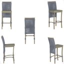 Ver imagem 5 de Mesa Bistrô e 4 Banquetas Roma Fendi Corda Estofado 8 Trama Prata