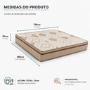 Ver imagem 3 de Colchão Casal Molas Pocket Ensacadas Vitta 138x188x25 Stretch Antialérgico - Bege